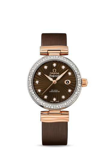 Omega LadyMatic Co-Axial 34 Stainless Steel / Red Gold / Diamond / Brown